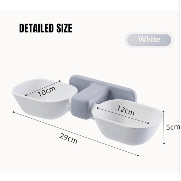 Elevated Cat / Dog Bowls for Food and Water, Wall Mounted - Picture 3 of 5